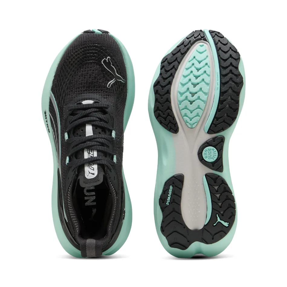 non - stretchy upper shoes Quick - dry shoes PUMA Women's Foreverun NITRO 2 Running Shoes in PUMA Black/Mint Melt AW25