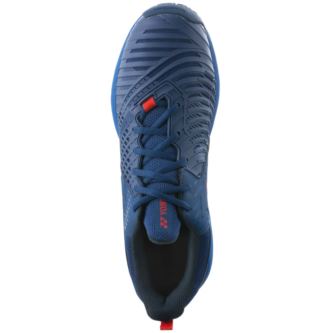 Wide fit Yonex Sonicage 3 2022 Mens Clay Tennis Shoes - Navy/Red