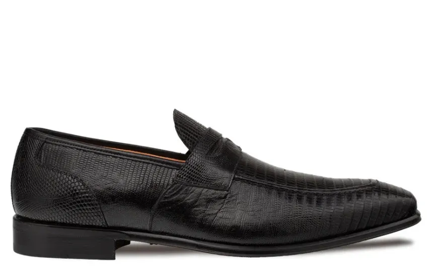 Style: Mayor Lizard Penny Loafer Black Stud Cool