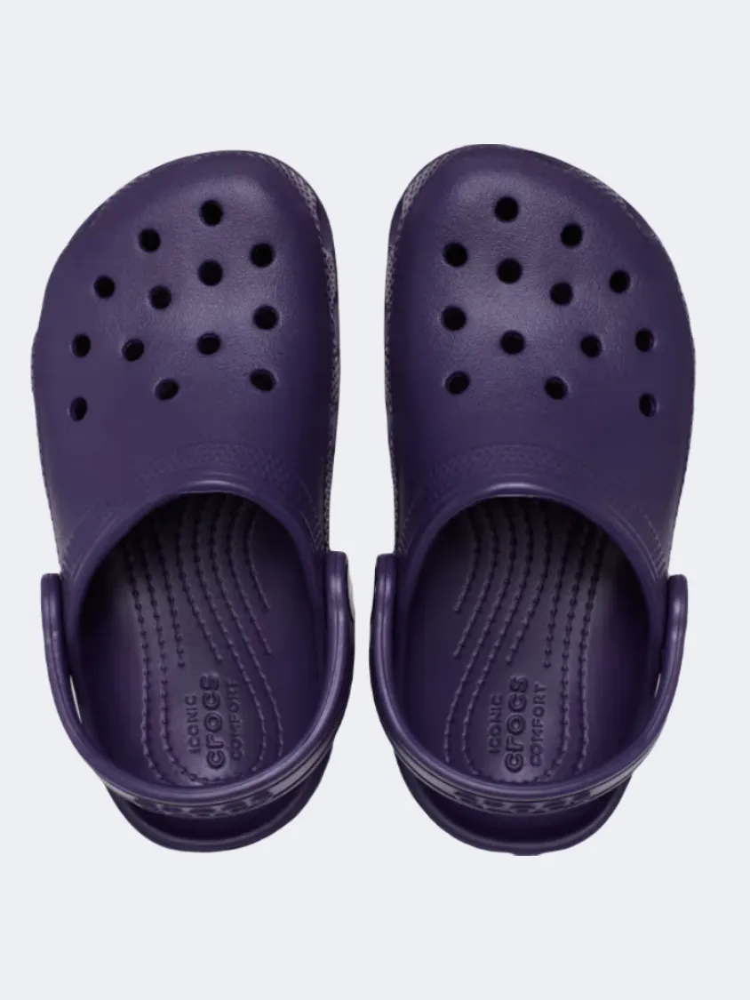 Crocs Classic Clog Infant Unisex Lifestyle Slippers Dark Iris Purple Calm Step