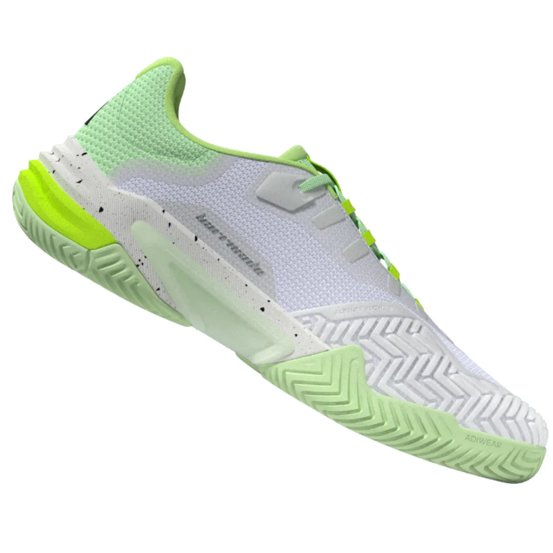 Adidas Barricade 13 Mens Tennis Shoes - White/Black/Green Long Walk quick dry