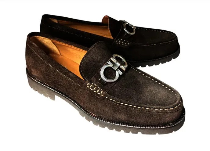 Posture aid Pelle Suede "Newport" Suede Loafer P043-Brown