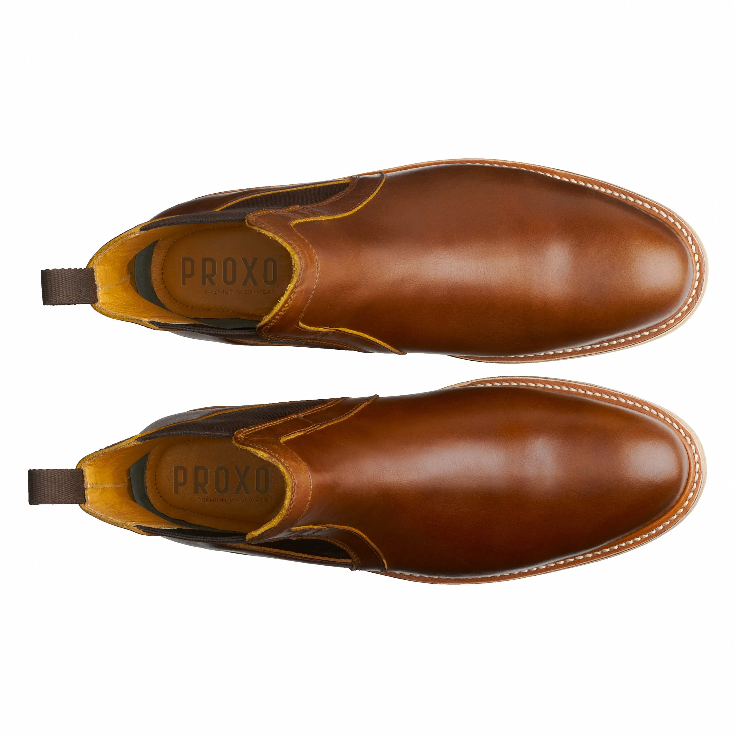 STEEL TOE CHELSEA BOOT WALLACE AMBER Classic Brown Leather Leather Flex