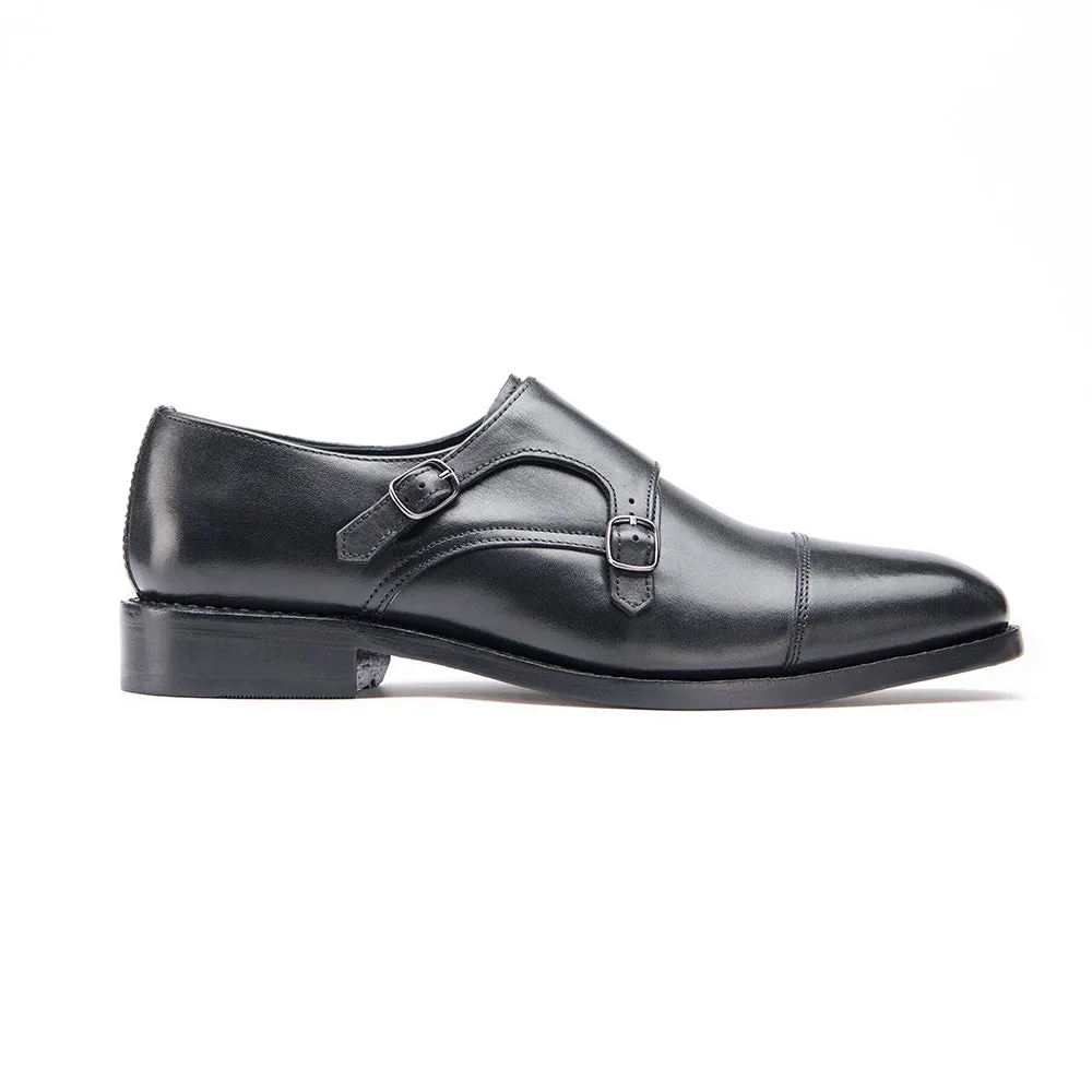 Twin Monk - Black Leather Lining Square Toe