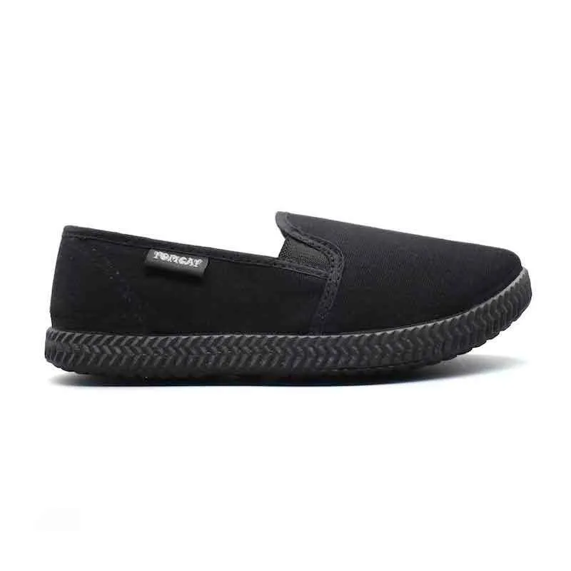 Wood Hike Home Style Tomcat Slip On Canvas Shoes - Black (29-36)
