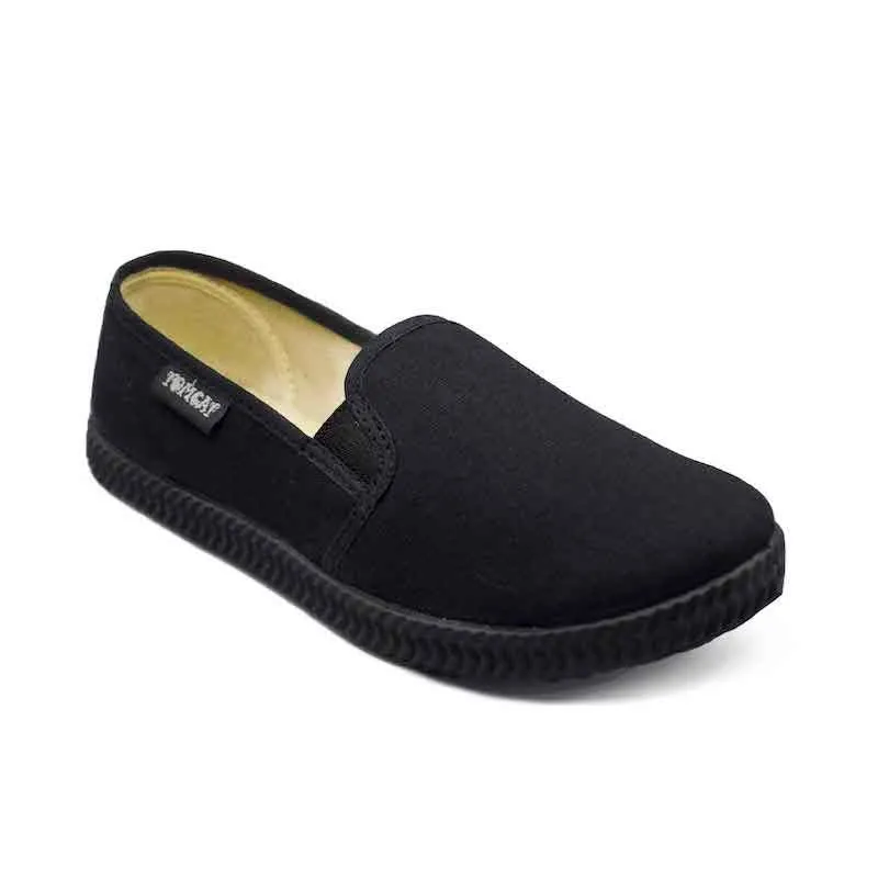 Tomcat Slip On Canvas Shoes - Black (29-36) Stylish Motion