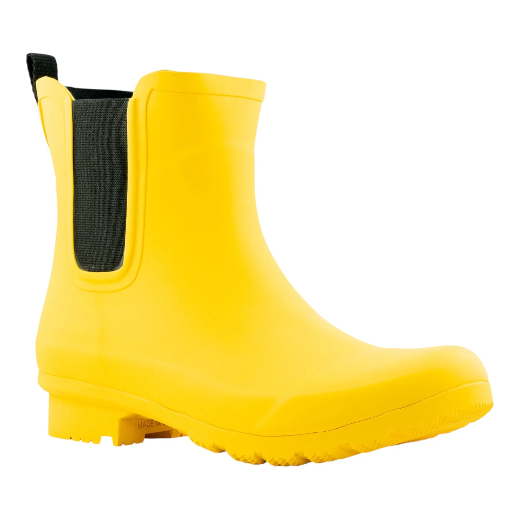 Date night Handcrafted Chelsea Matte Mustard Women's Rain Boots
