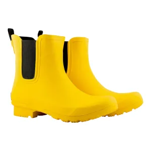 Street Savvy Conference Look Chelsea Matte Mustard Women's Rain Boots