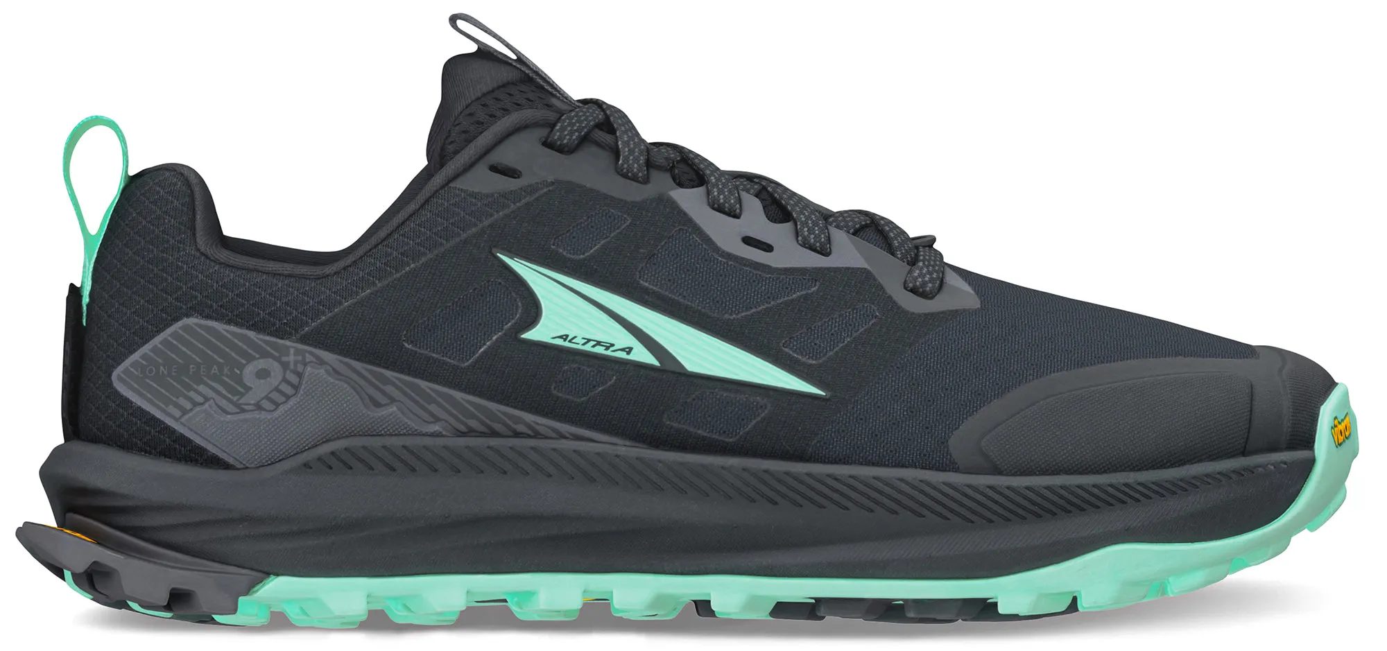 Lightweight construction allows for swift direction changes Altra Lone Peak 9  Womens Trail Running Shoes - Black