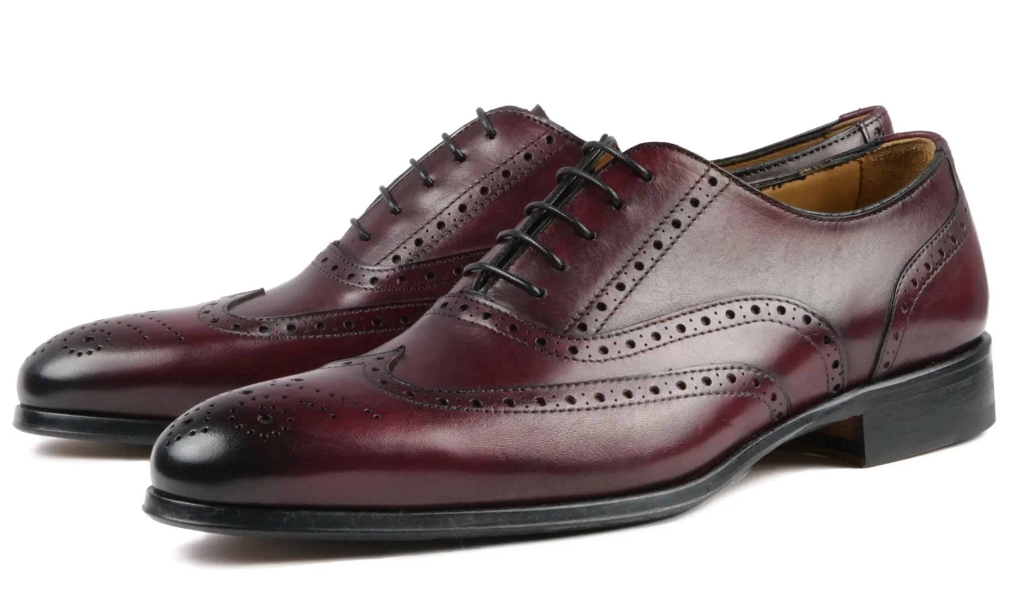 Cambridge Wingtip Oxford Brogue Oxblood Easy Fit