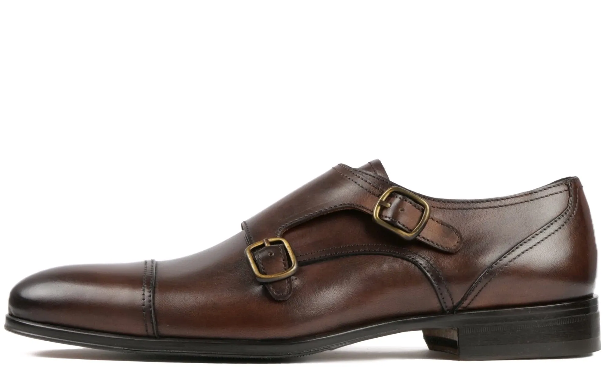Bourne Monk Strap Brown Formal Cruise Dark Tone