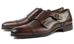 Gloss Shine Refined Look Bourne Monk Strap Brown
