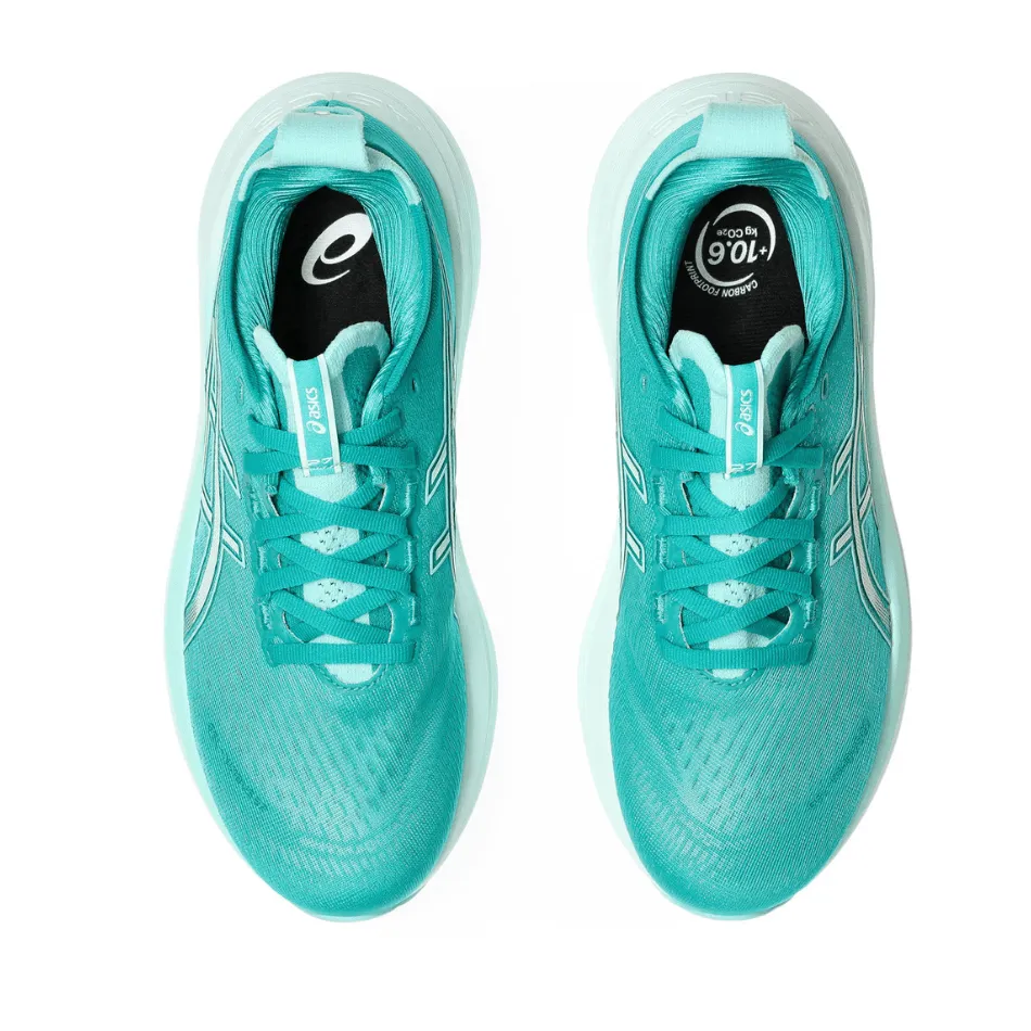 ASICS Women's GEL-NIMBUS 27 Running Shoes in Wave Teal/Illuminate Mint SS25 Slip - resistant High-top