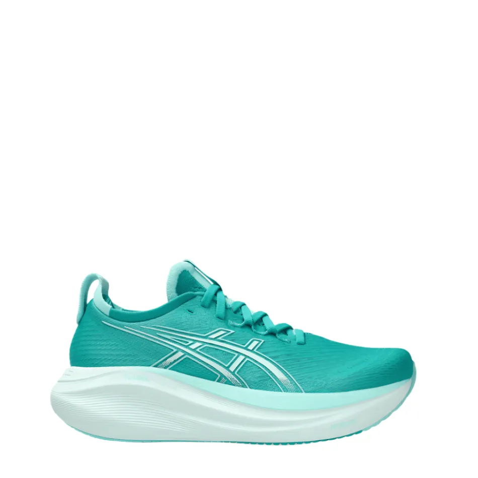 Heel Pad ASICS Women's GEL-NIMBUS 27 Running Shoes in Wave Teal/Illuminate Mint SS25