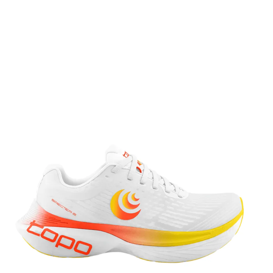 track - and - field shoe functionality Amateur athlete Topo Men's Specter 2 Running Shoes in White/Sunset SS25