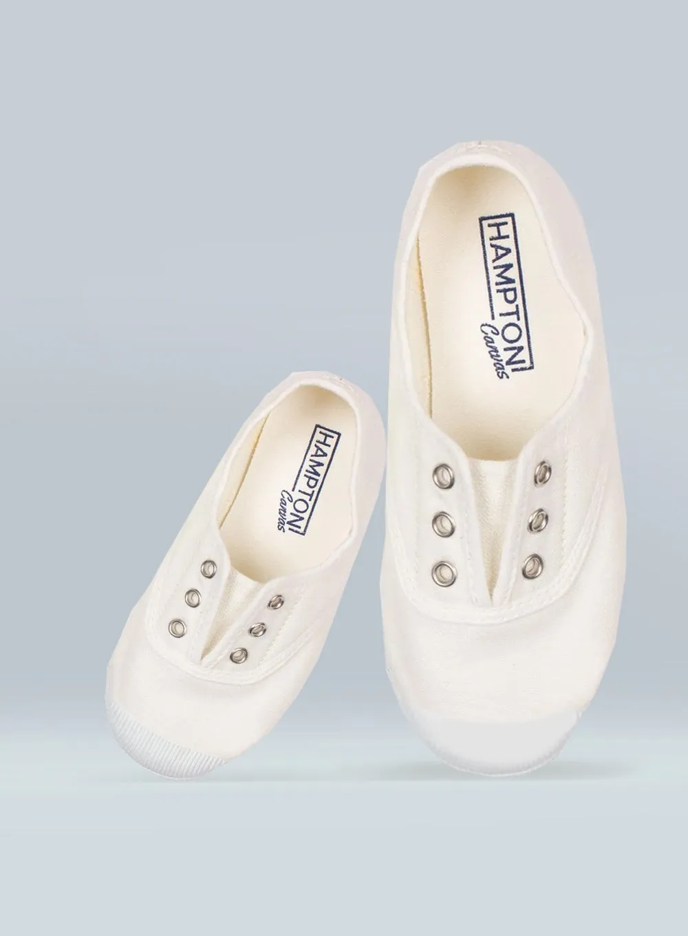 Slide Hike Hampton Canvas Plum Plimsolls in White