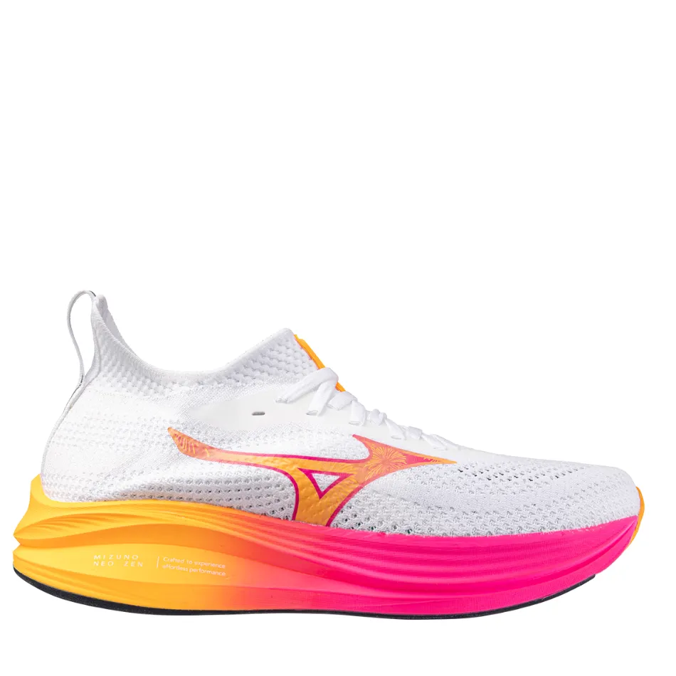 Mizuno Unisex Neo Zen Running Shoes in White/Tang Orange/Pink Tetra AW25 Vans UltraCush