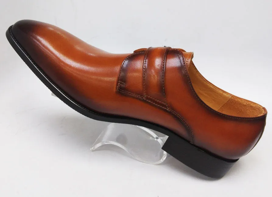 Fine Dining Bright Hue Calfskin Monkstrap Rust/Tan