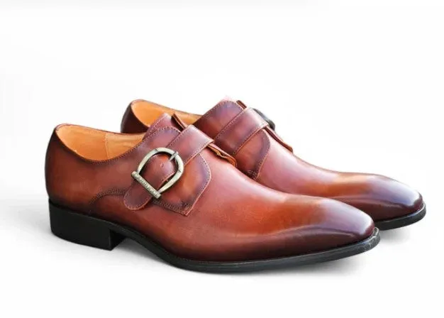Calfskin Monkstrap Rust/Tan Silent Glide Heel Fit