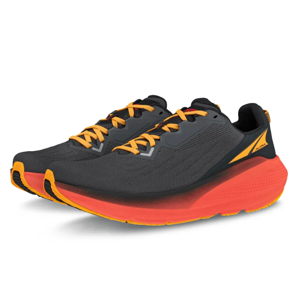 ventilated design shoes monochromatic shoe look Altra Men's FWD Via Running Shoes in Black/Orange SS25