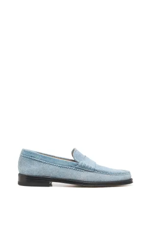 Stylish Cushioning Seren Loafer in Light Blue Suede Denim