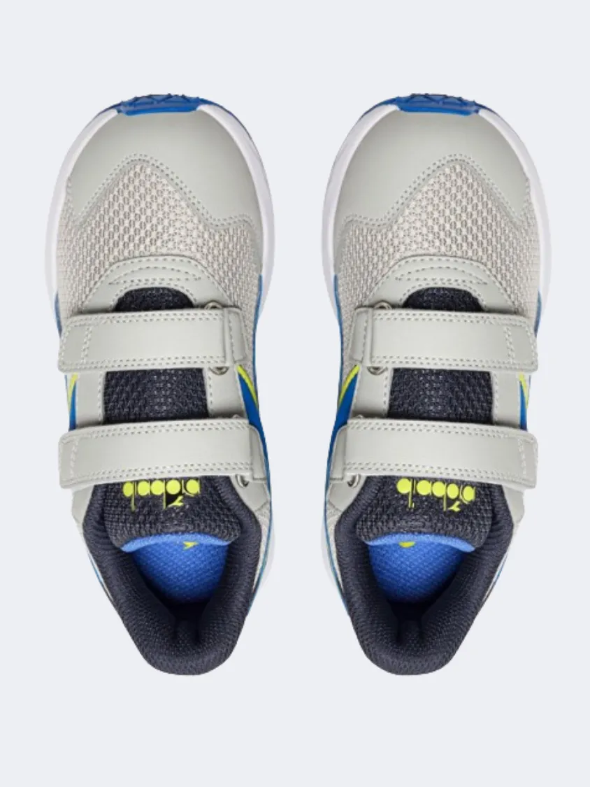 Diadora Falcon 4 V Ps Boys Running Shoes Silver/Blue/Black Work Muscle Aid