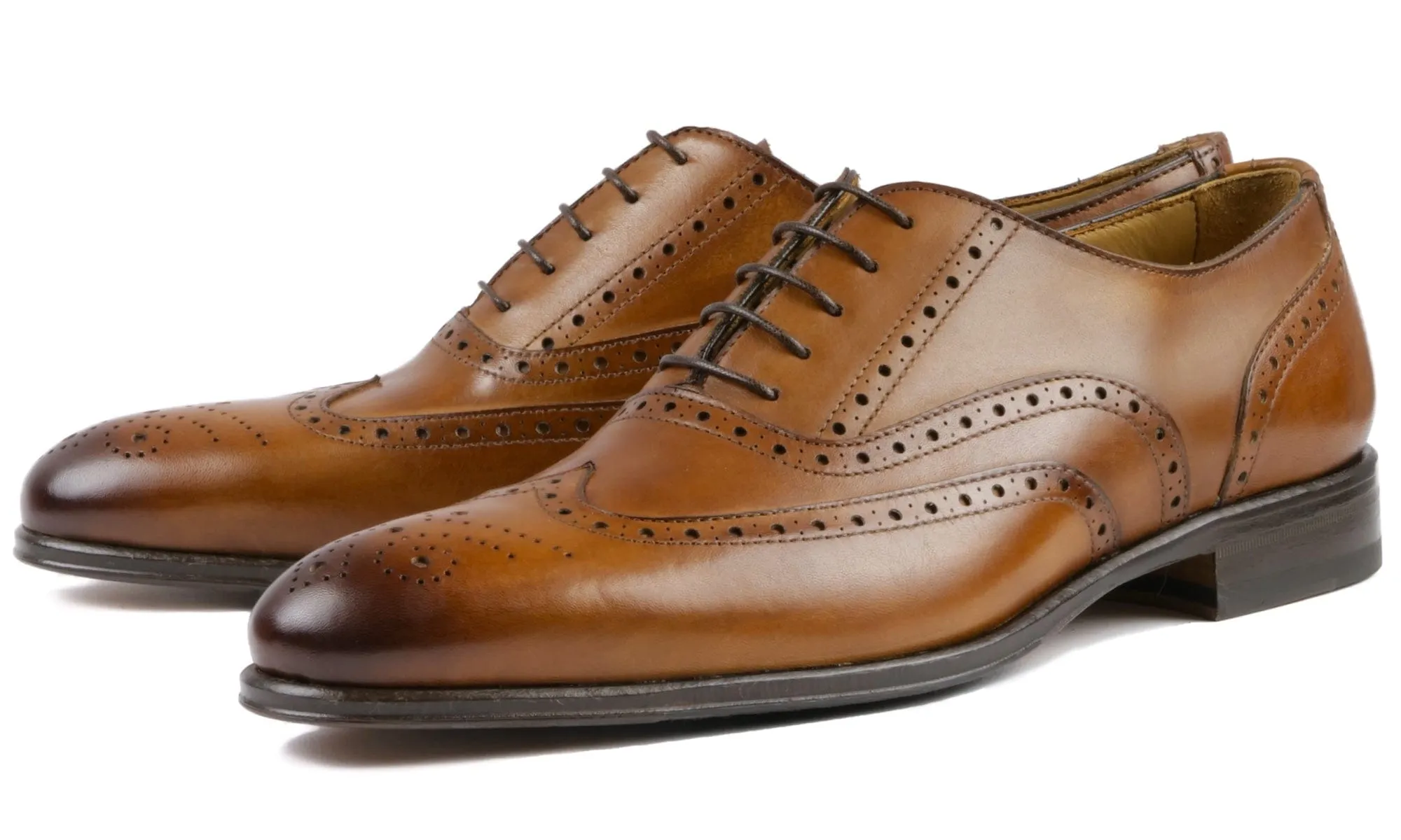 Elastic laces All Comfort Cambridge Wingtip Oxford Brogue Light Tan