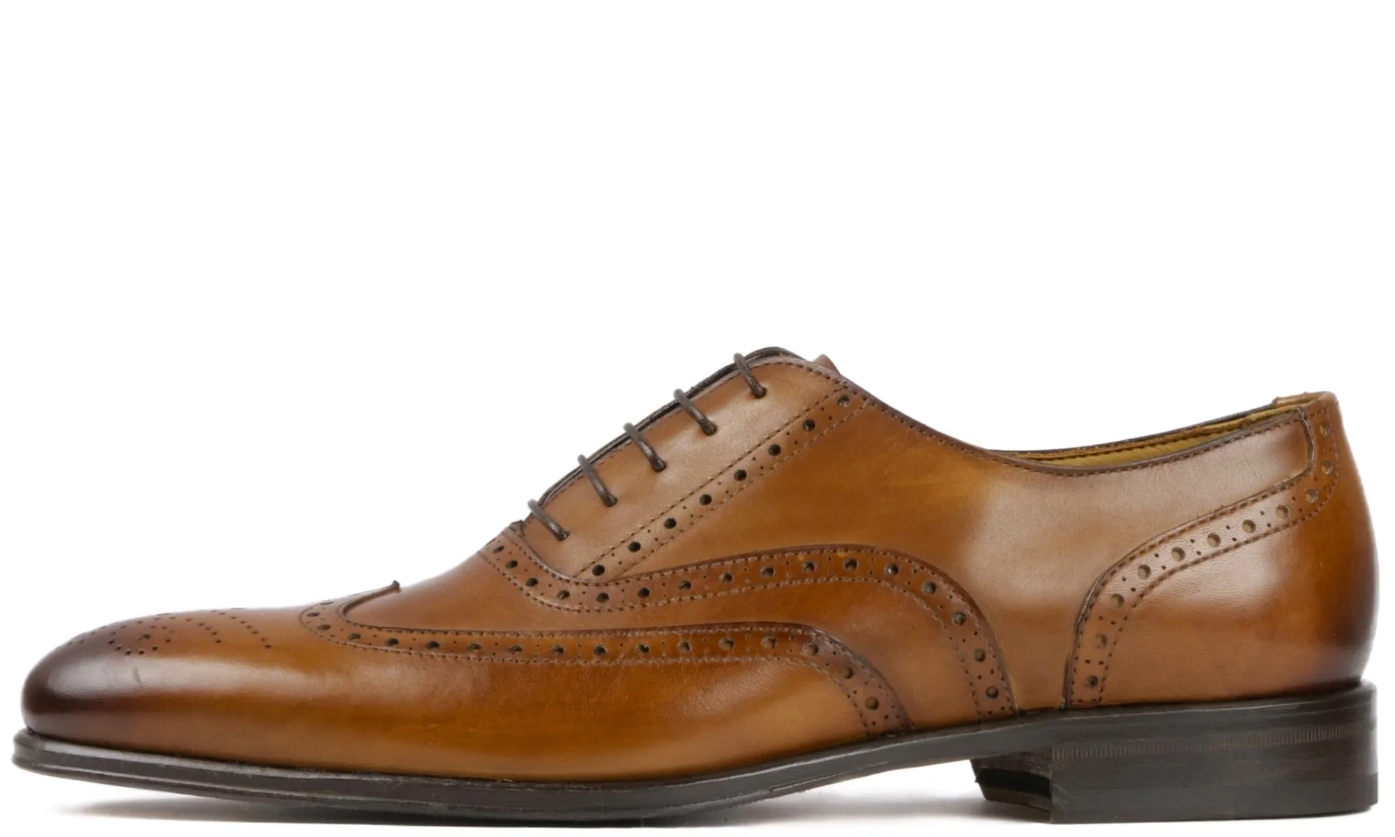 Cambridge Wingtip Oxford Brogue Light Tan Superior Quality Comfortable Slip On