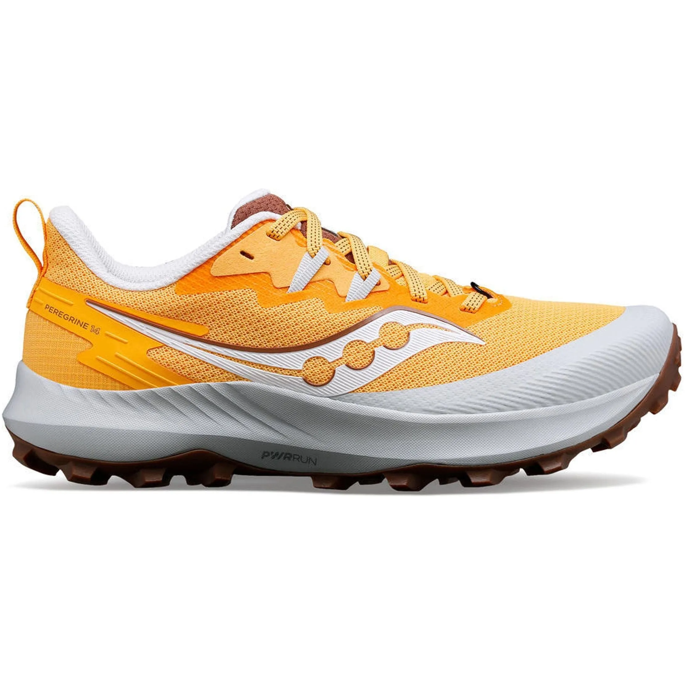 Padded Base Saucony Peregrine 14 Womens Trail Running Shoes - Yellow
