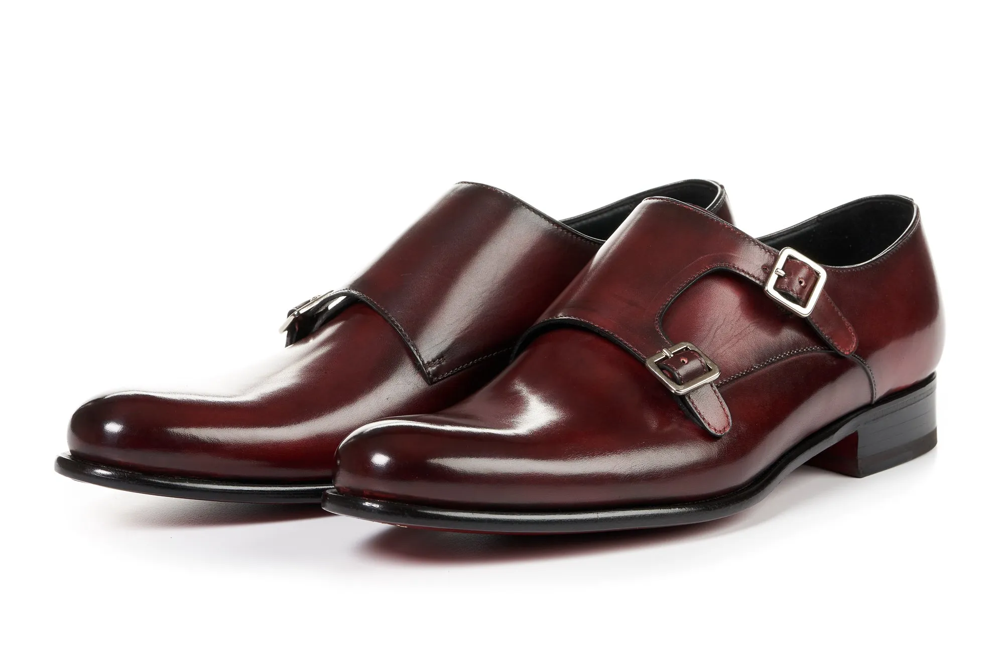 True Match The Poitier Double Monk Strap - Oxblood