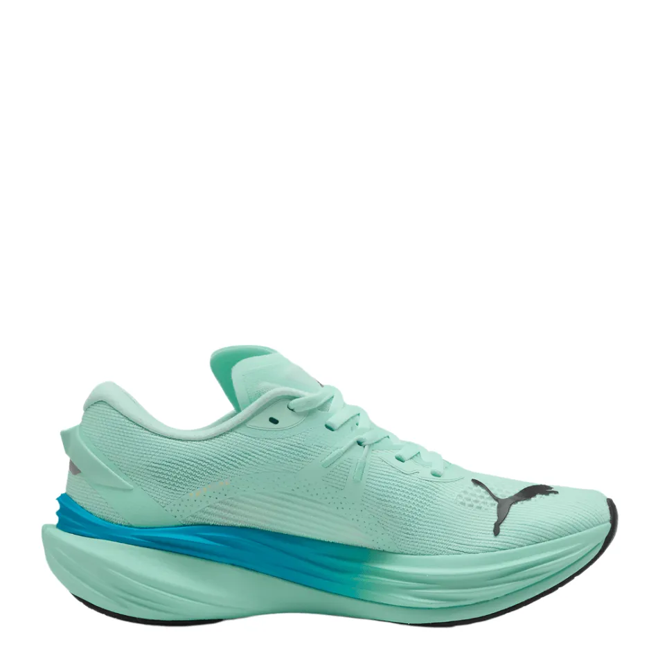 bumpy ride treadmill compatibility PUMA Men's Deviate NITRO 3 Running Shoes in Mint Melt/Speed Blue AW25