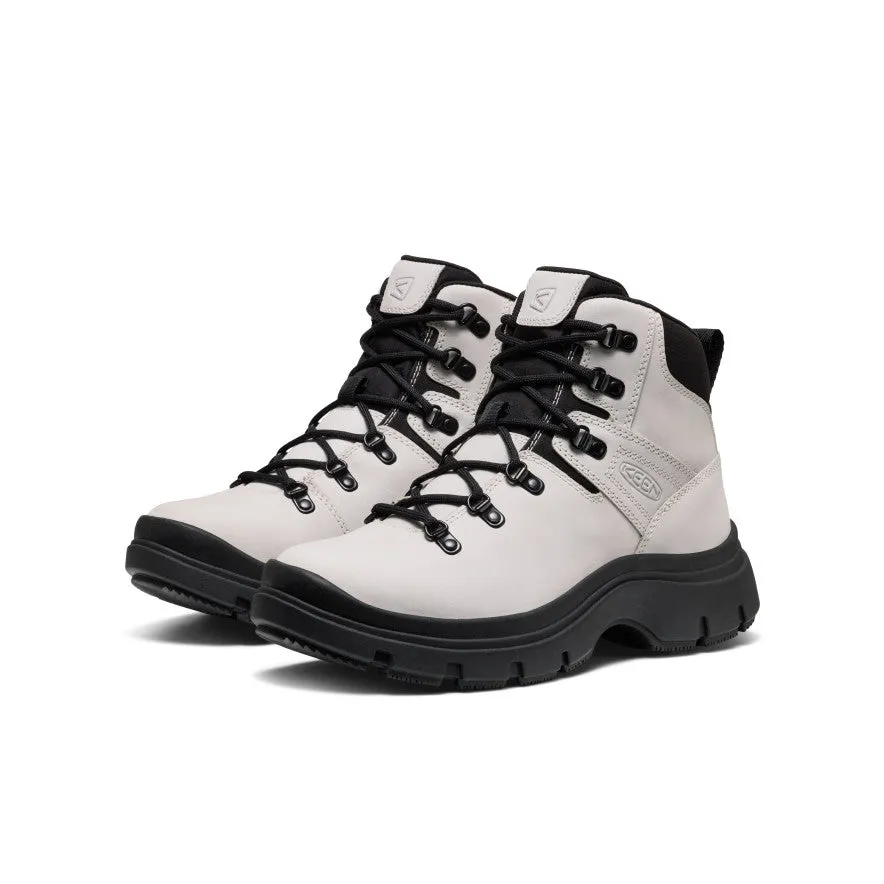 Lace Up Ring Walk Women's Kosa Leather Boot  |  Silver Birch/Black