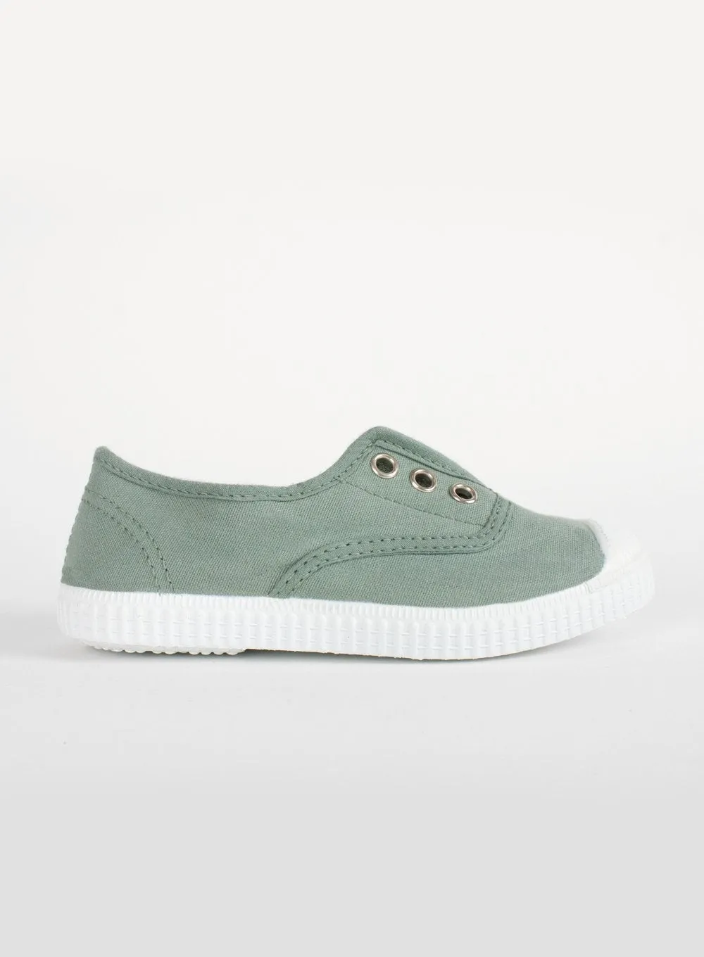 Hampton Canvas Plum Plimsolls in Olive Abrasion resistant