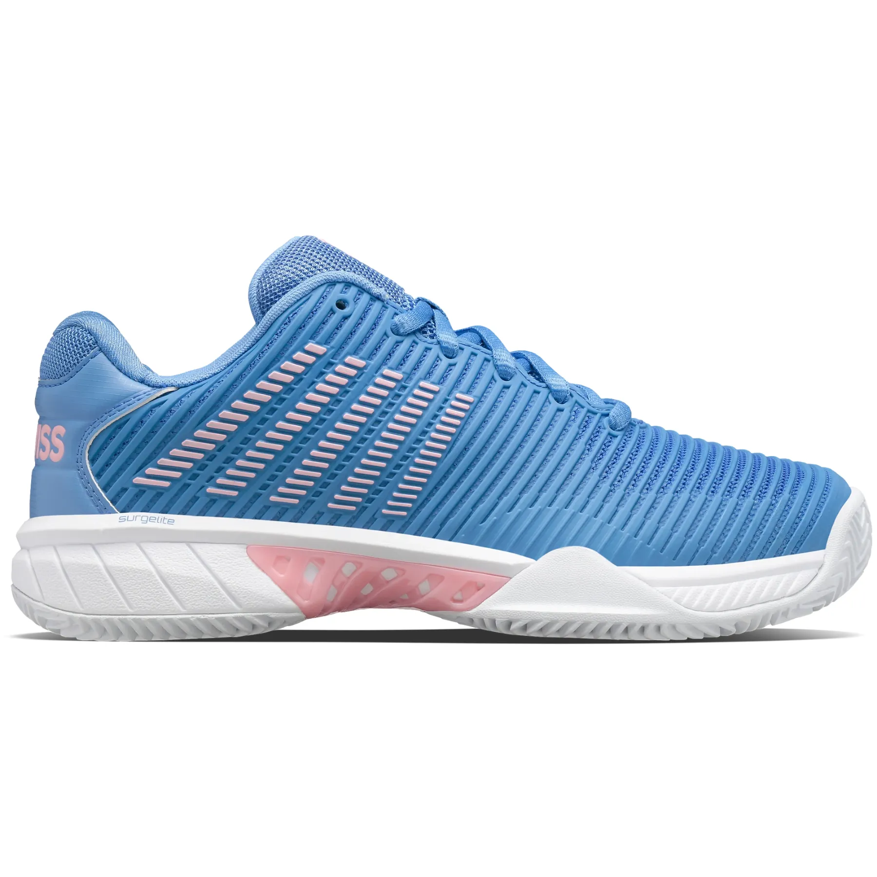 K Swiss Hypercourt Express 2 HB Women Tennis Shoes - Silver Lake Blue/White/Orchid Pink Classic Design Lightweight Design
