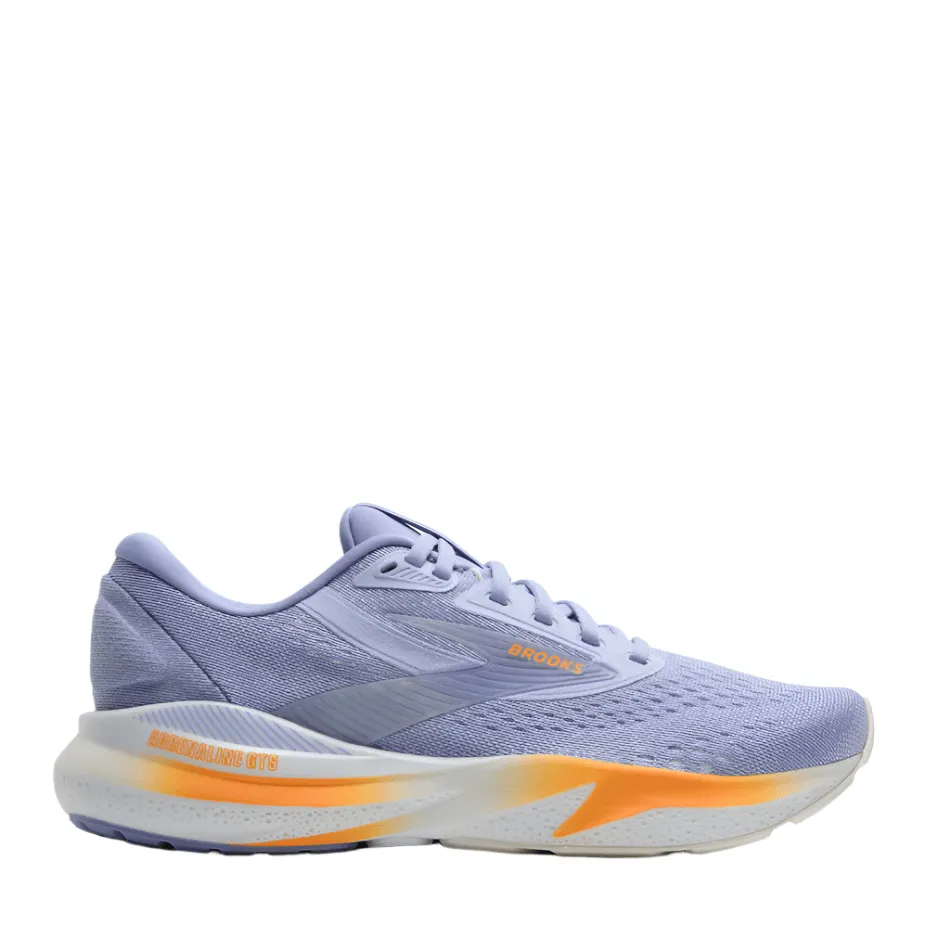 Brooks Women's Adrenaline GTS 24 Running Shoes in Blue Heron/White/Orange AW25 Training Run minimalist running shoes