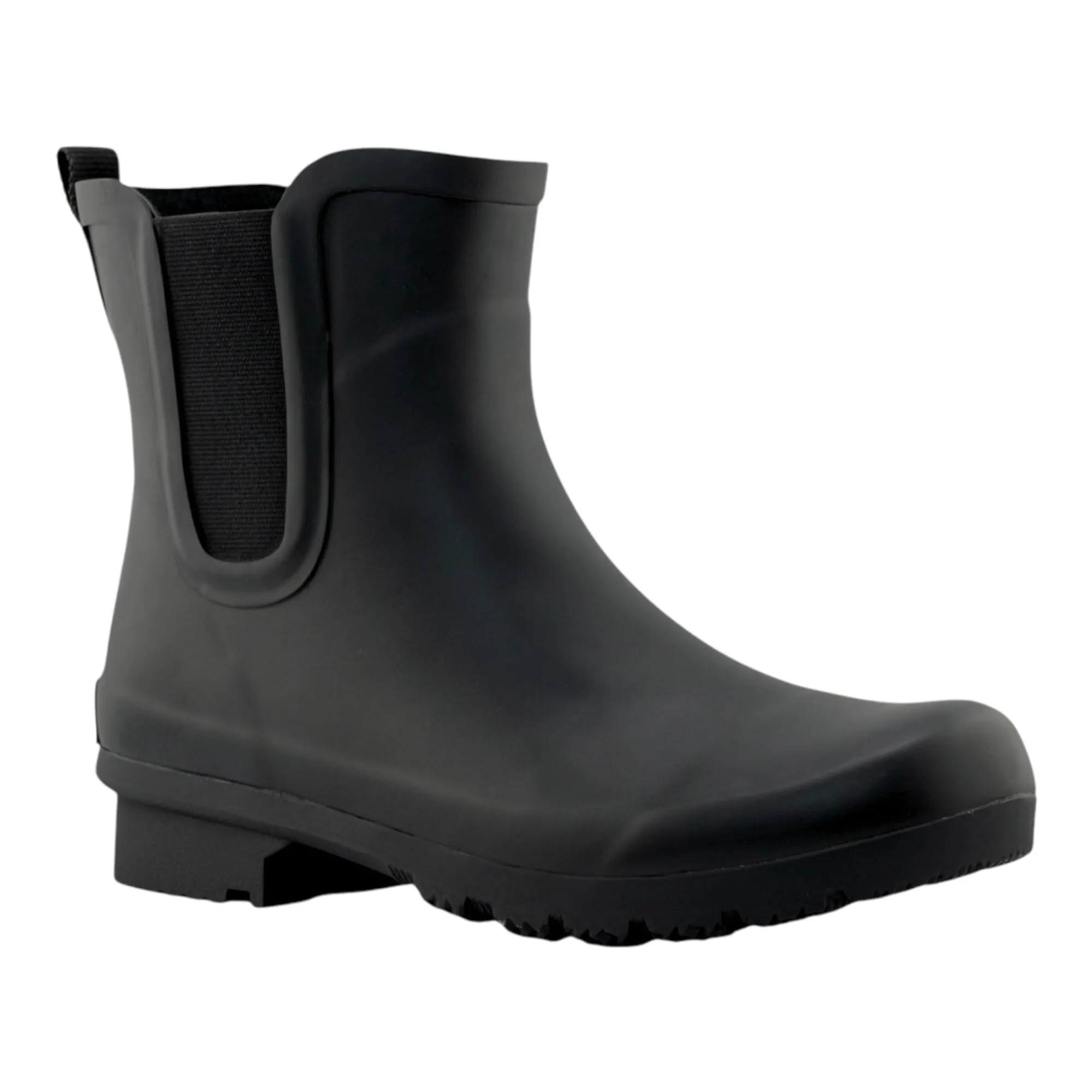 Quick Slip On Chelsea Matte Black Women's Rain Boots