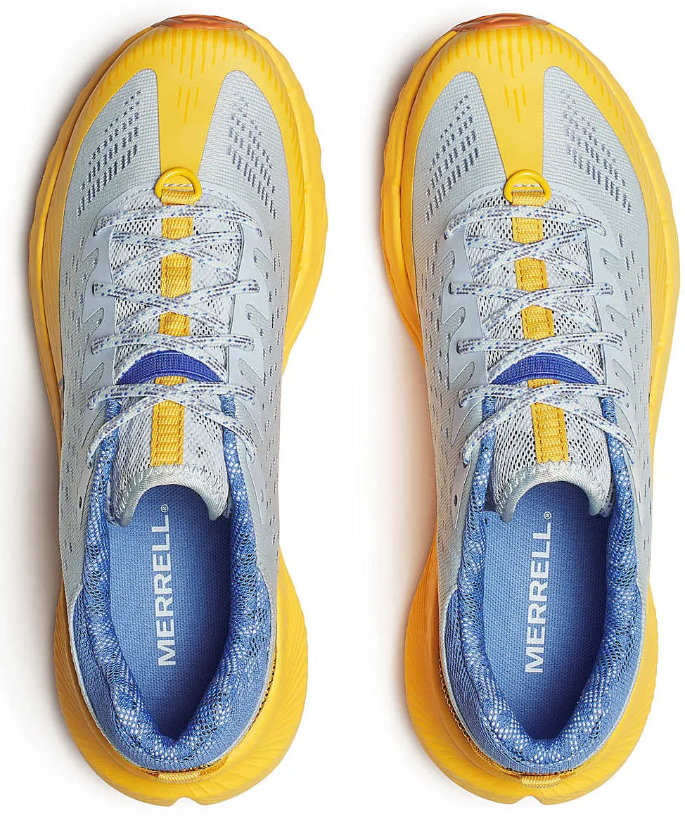 Wide Platform Merrell Agility Peak 5 Womens Trail Running Shoes - Blue