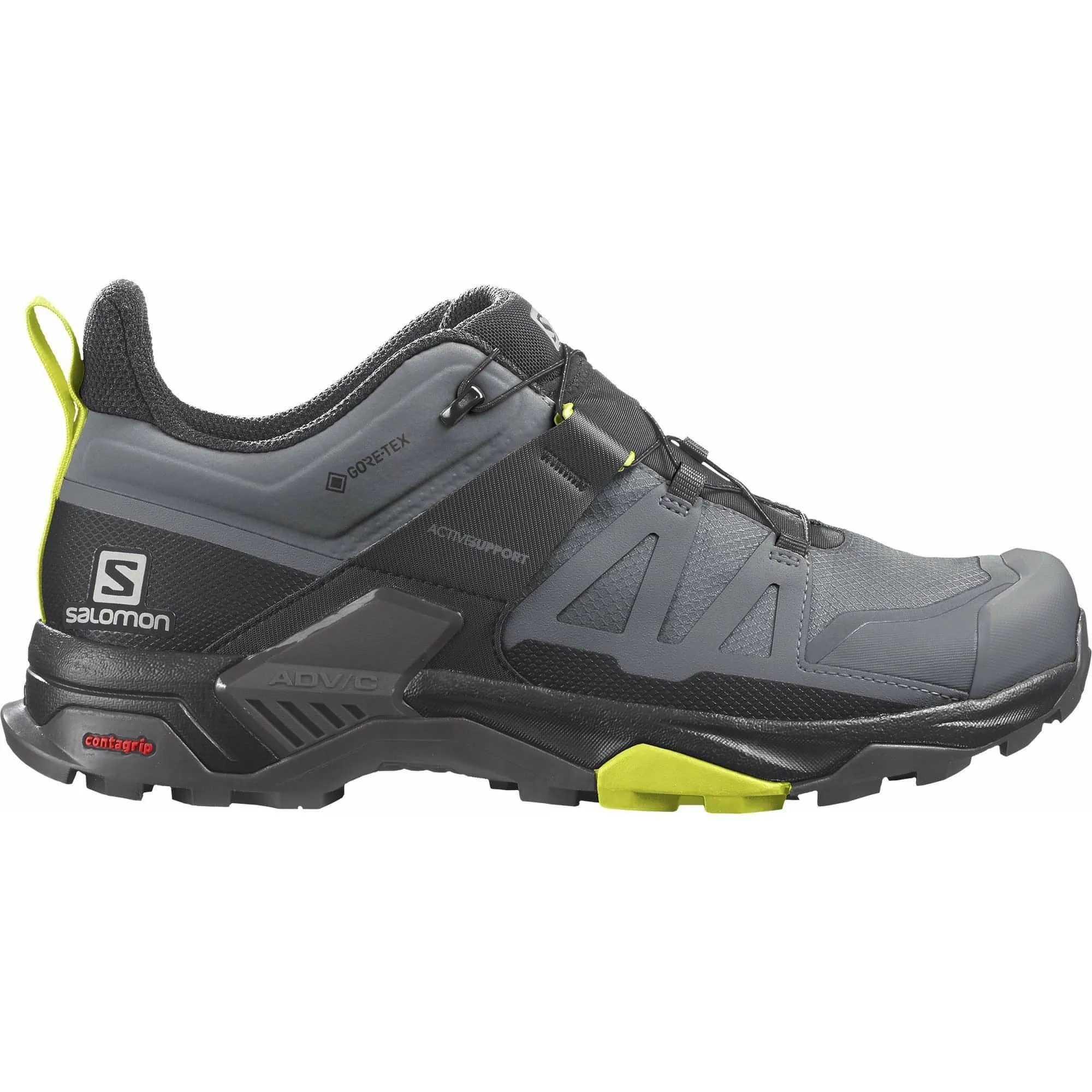 Padded collar rocky terrain Salomon X Ultra 4 GORE-TEX Mens Walking Shoes - Grey