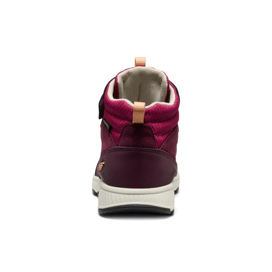 Flexible design adjusts to various foot types and gaits Motion Balance Big Kids' Skua Waterproof Boot  |  Fig/Peach Fuzz
