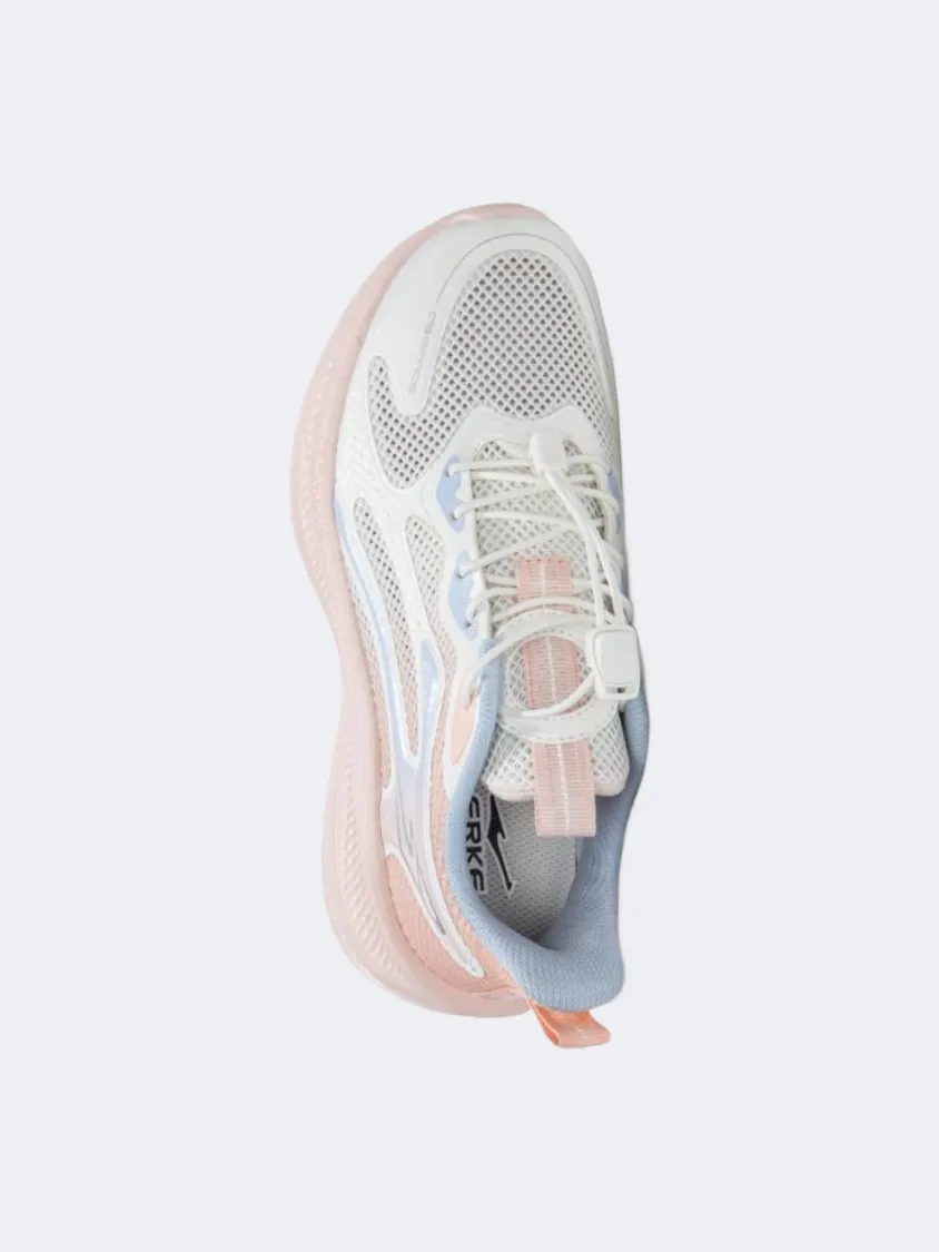 Erke Kids-Girls Running Shoes White/Peach Pink Party Mood