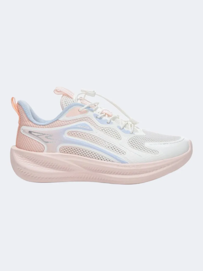 Fitness Vibe Erke Kids-Girls Running Shoes White/Peach Pink