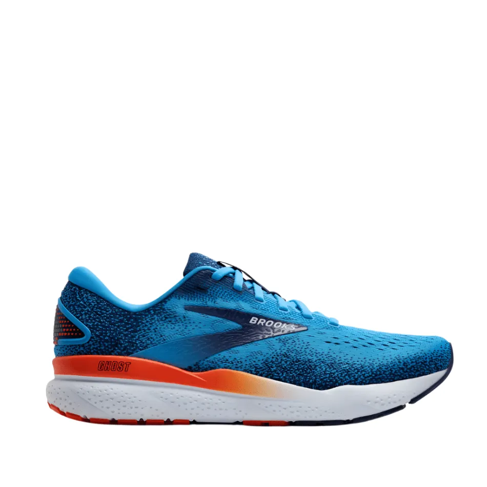 Brooks Men's Ghost 16 Running Shoes in Bonnie Blue/Blue Ribbon/Orange SS25 synthetic - upper - durability - strength shoes spandex - feature shoes