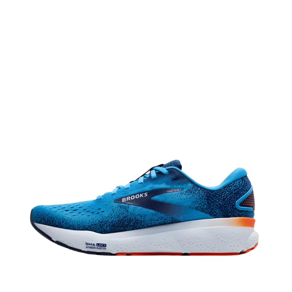 active shoes option Brooks Men's Ghost 16 Running Shoes in Bonnie Blue/Blue Ribbon/Orange SS25