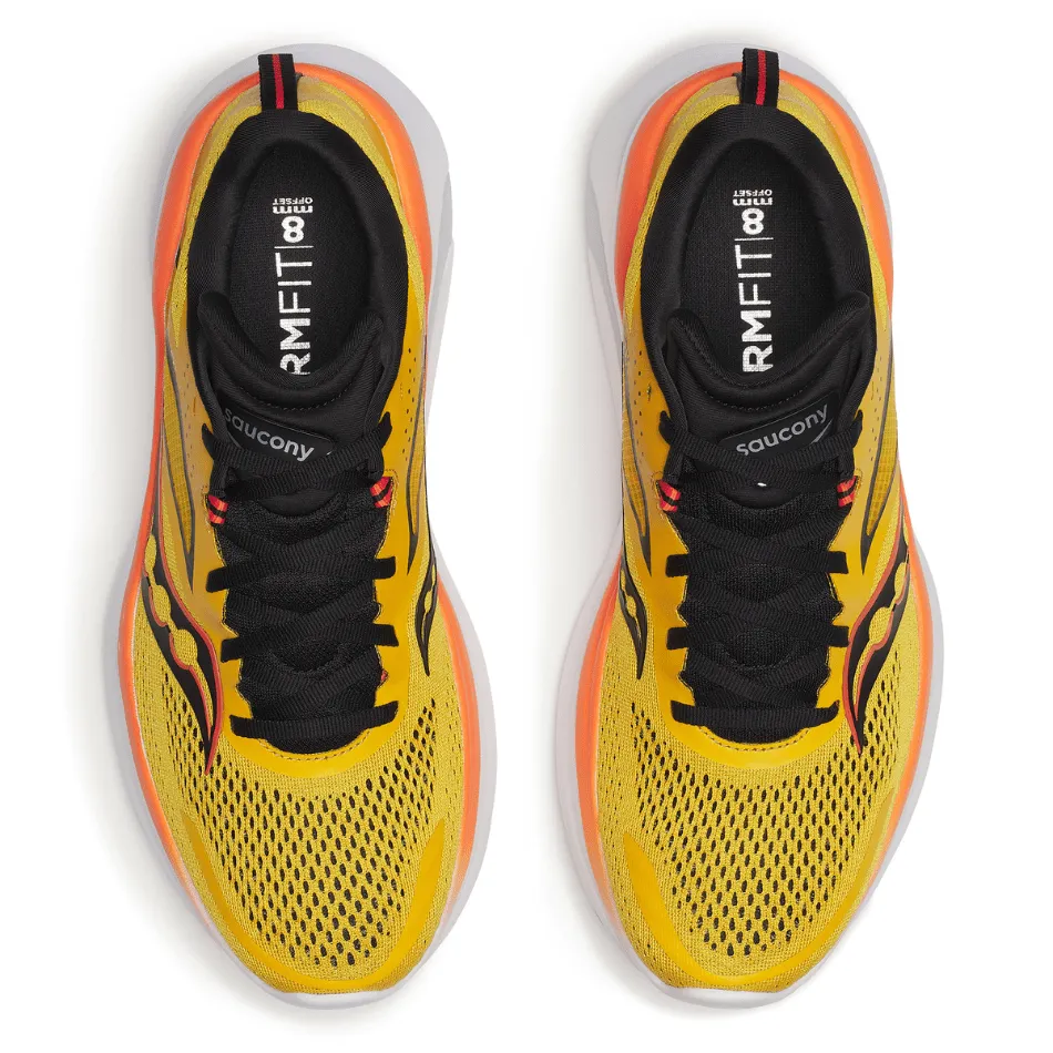 evening runner shoes Saucony Men's Omni 22 Running Shoes in Pollen/Black SS25