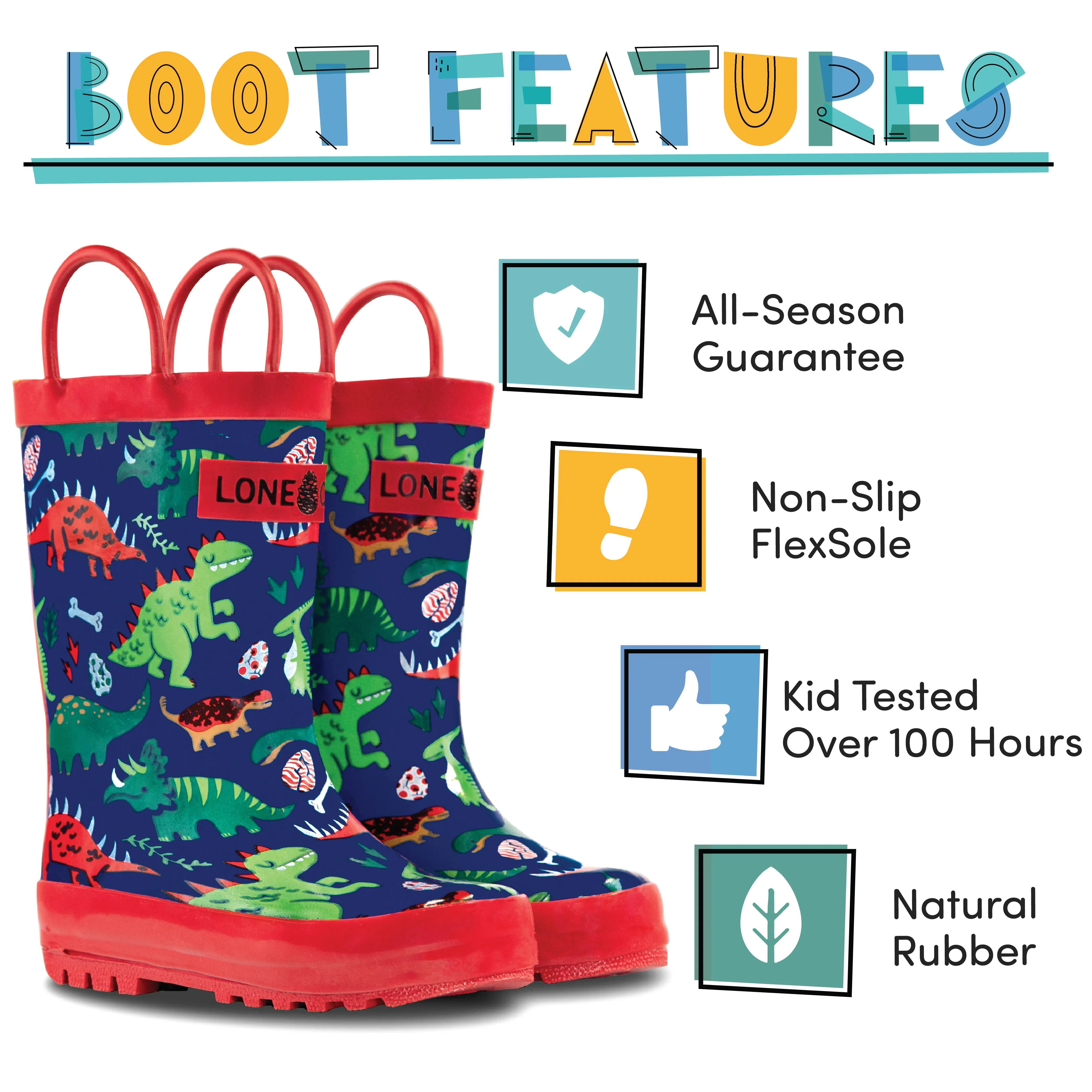 Puddle-a-saurus Dinosaur Rain Boot Winter Walking