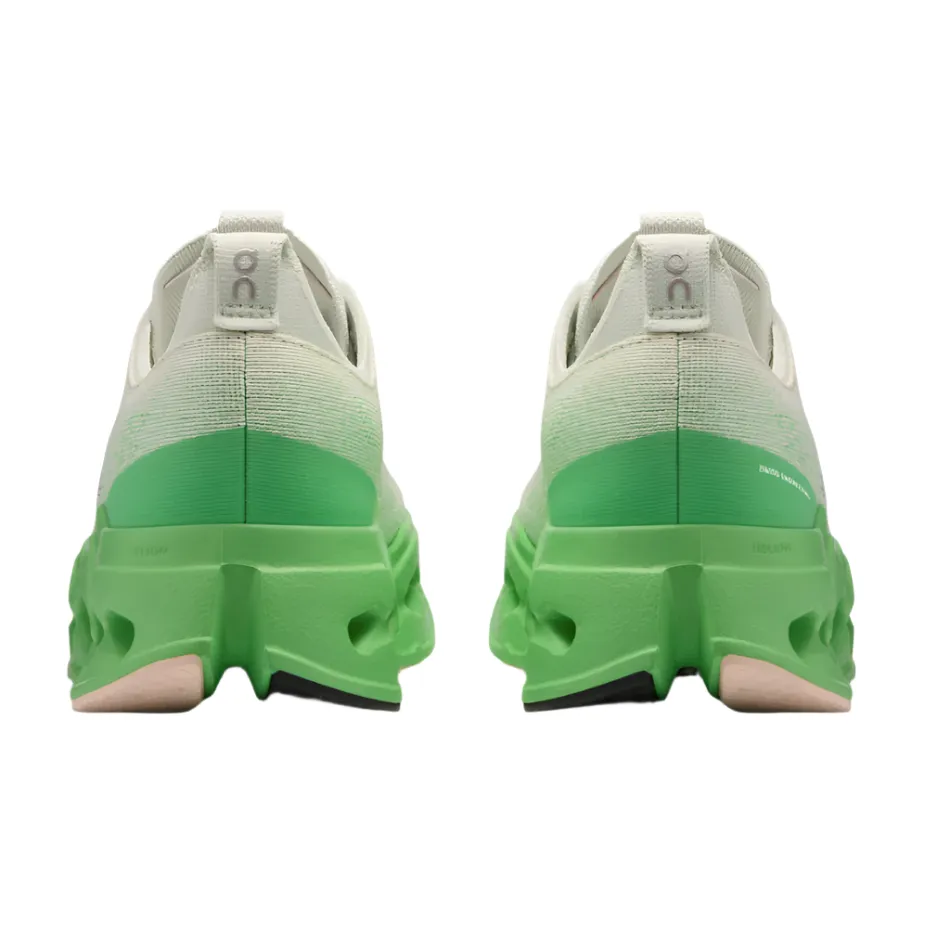 On Women's Cloudsurfer Max Running Shoes in Mineral/Honeydew AW25 leather - upper - quality - luxury shoes LightweightMaterial
