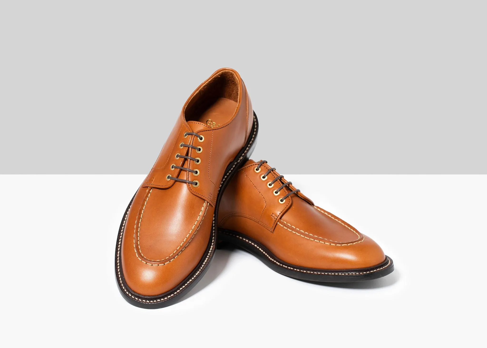 Moc Toe Derby Saddle Tan Everyday Versatility Comfort Look