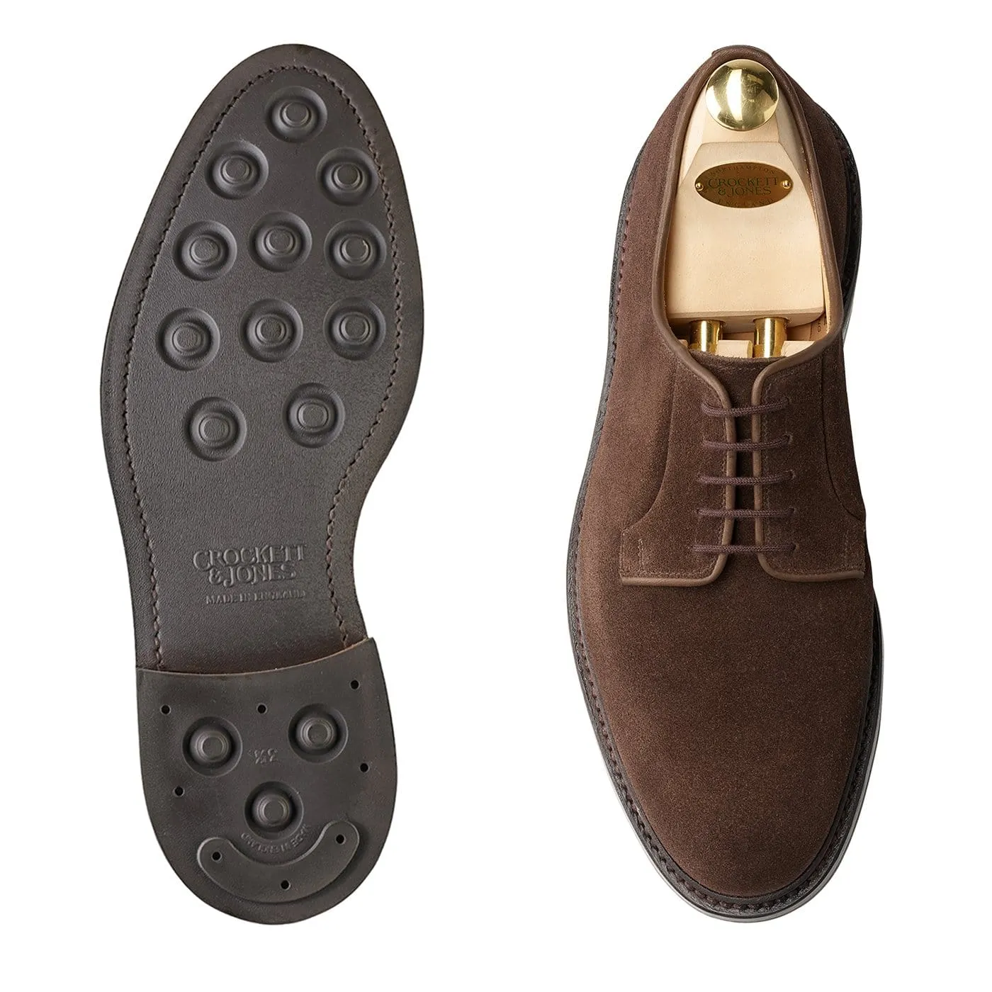 Lanark 3 Dark Brown Suede Minimal Slim Fit Gentle Step Support