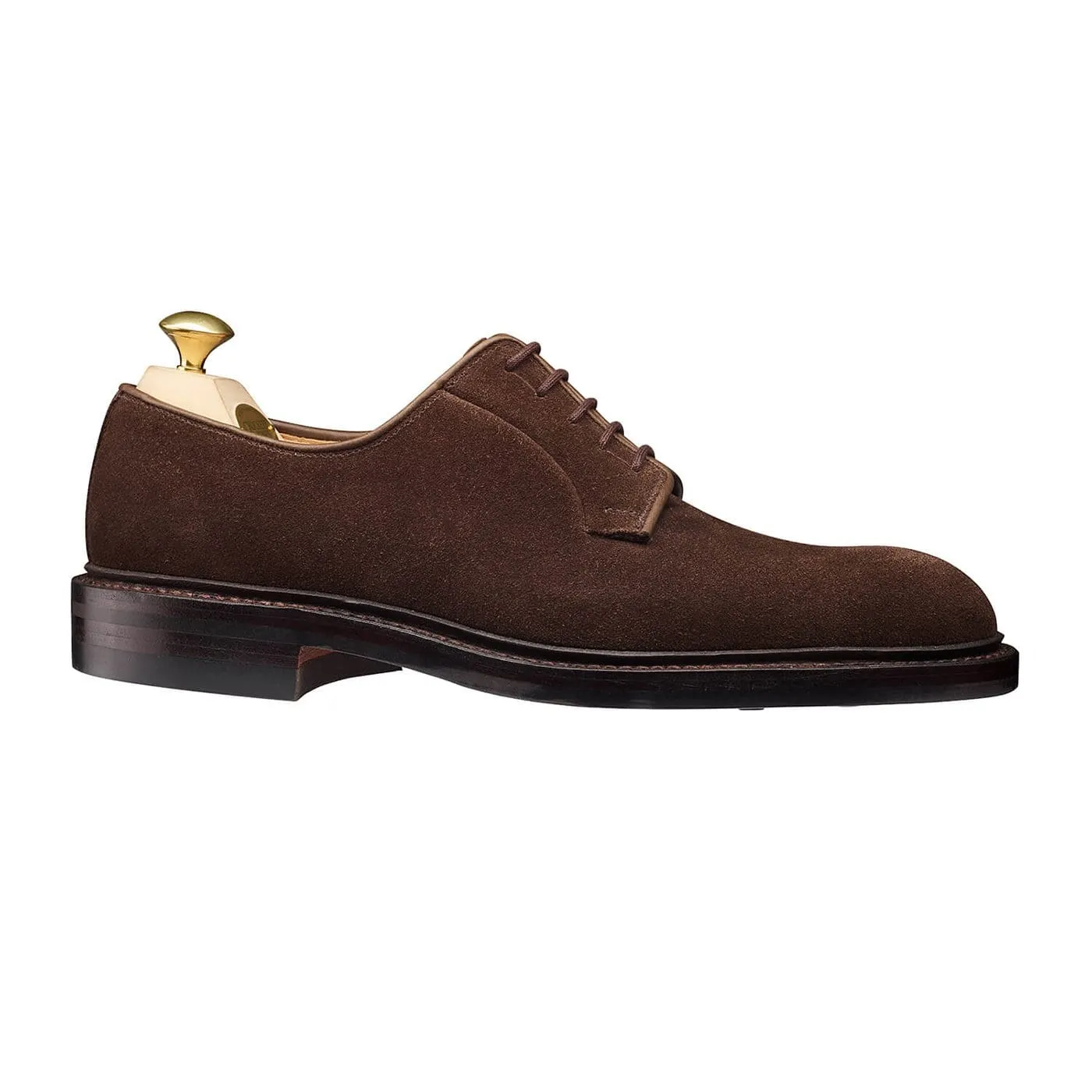 Sharp Sleek Profile Lanark 3 Dark Brown Suede