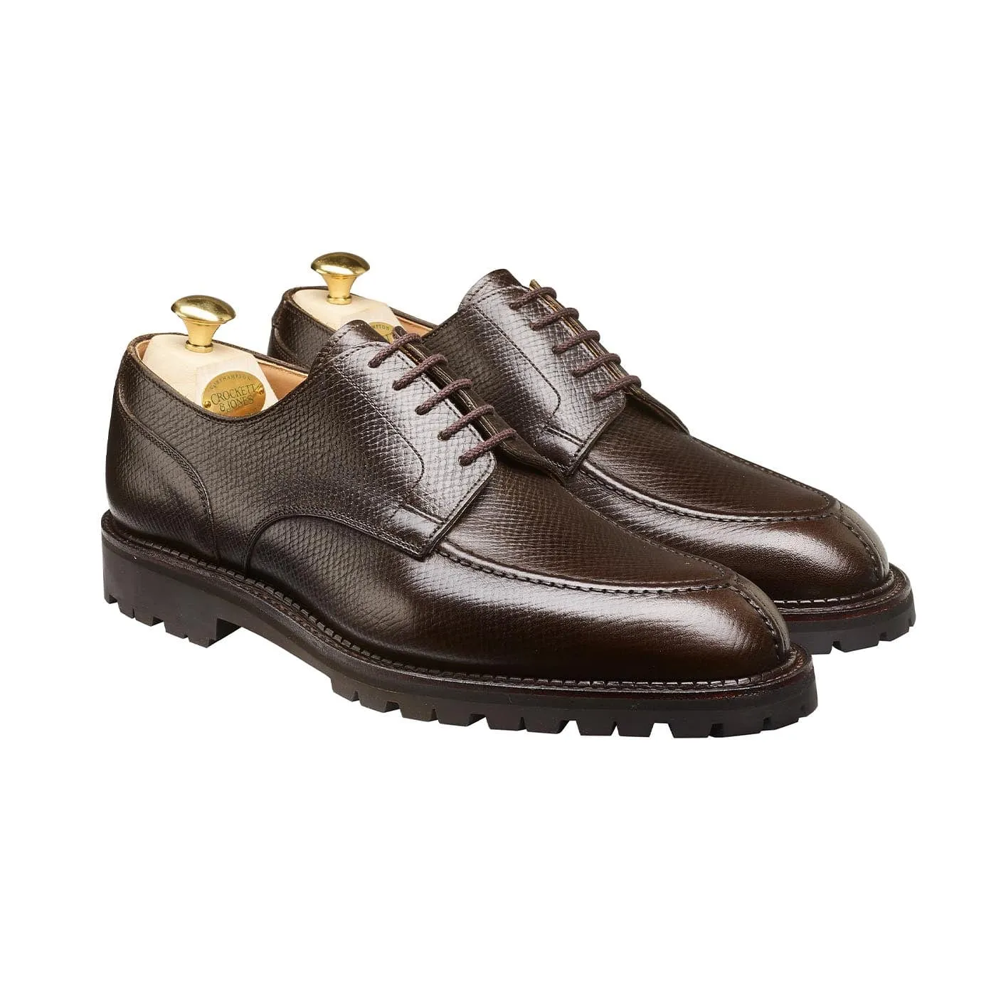 Denver Dark Brown Hatch Grain Slim Profile